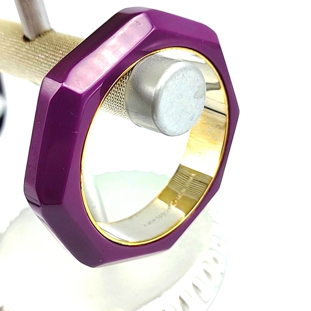 Kate Spade NEW YORK Octagon Violet Fasion Bangle Bracelet Lucite Jewelry